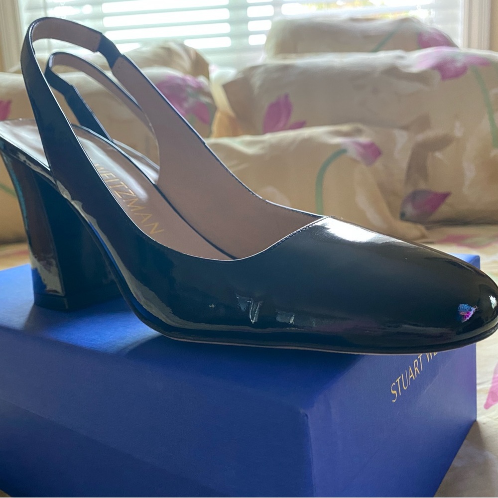 Stuart Weitzman “Curveblock 85 Slingback Pump” Pa… - image 7